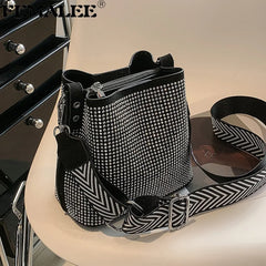 Sequins Bucket Women Bags Crystal Bling Bling Evening Party Bag