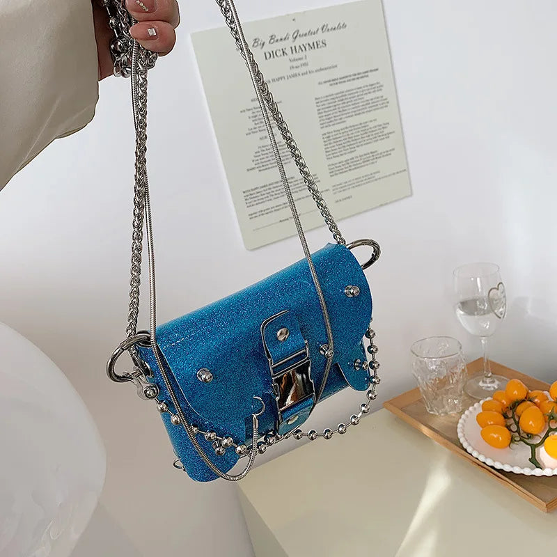 Spice Girls Sequined Crossbody Bag Patent Leather Shoulder Bag