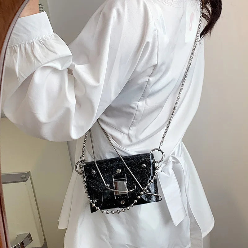 Spice Girls Sequined Crossbody Bag Patent Leather Shoulder Bag