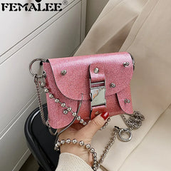 Spice Girls Sequined Crossbody Bag Patent Leather Shoulder Bag