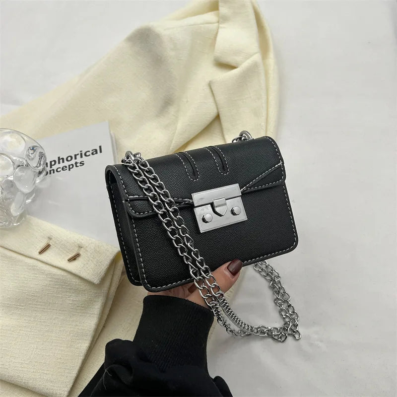 Vintage Lock Women's Bag Lady Box Retro Small Square Shoulder Bag