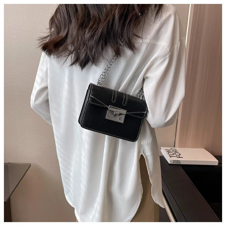 Vintage Lock Women's Bag Lady Box Retro Small Square Shoulder Bag