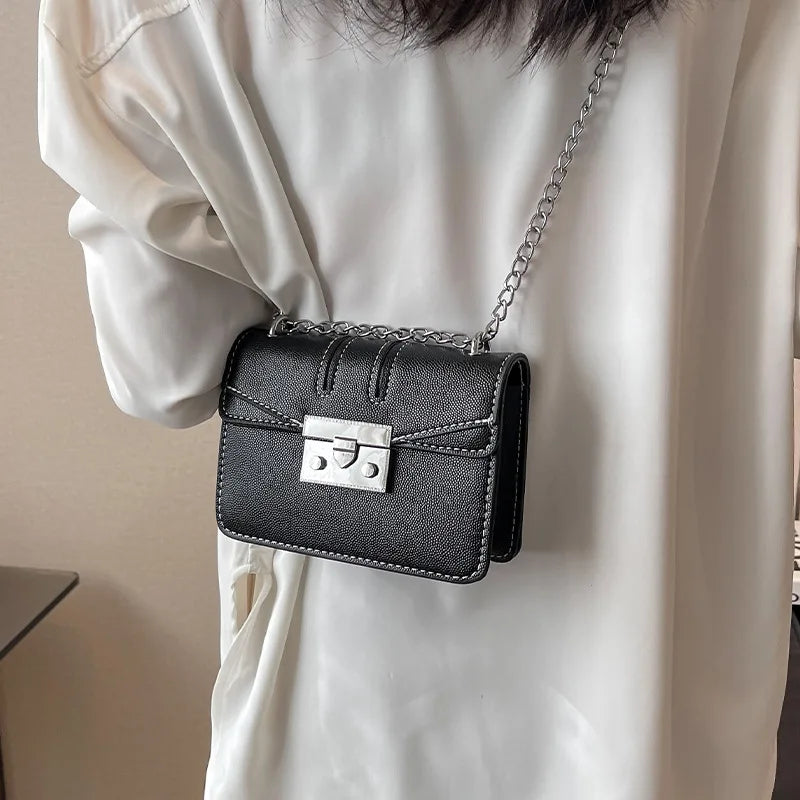 Vintage Lock Women's Bag Lady Box Retro Small Square Shoulder Bag