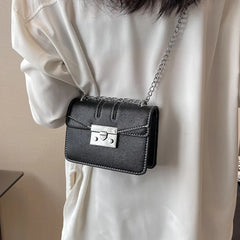 Vintage Lock Women's Bag Lady Box Retro Small Square Shoulder Bag