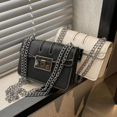 Vintage Lock Women's Bag Lady Box Retro Small Square Shoulder Bag