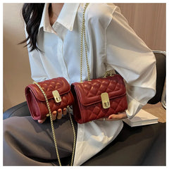 Quilted Crossbody Mini Handbag for Women Lock Flap Purse Messenger