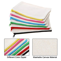 FGGS-12Pcs Multipurpose Cosmetic Bag Makeup Pouches with Zipper Canvas Bag
