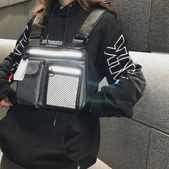 FGGS-Hip-Hop Men Chest Rig Bag Reflective Functional Vest Pack