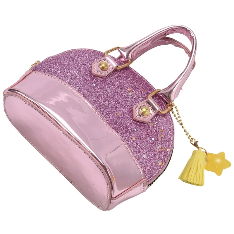 FGGS Little Girls' Sequins Handbags Princess Crossbody Bag Mini Satchel - Pink