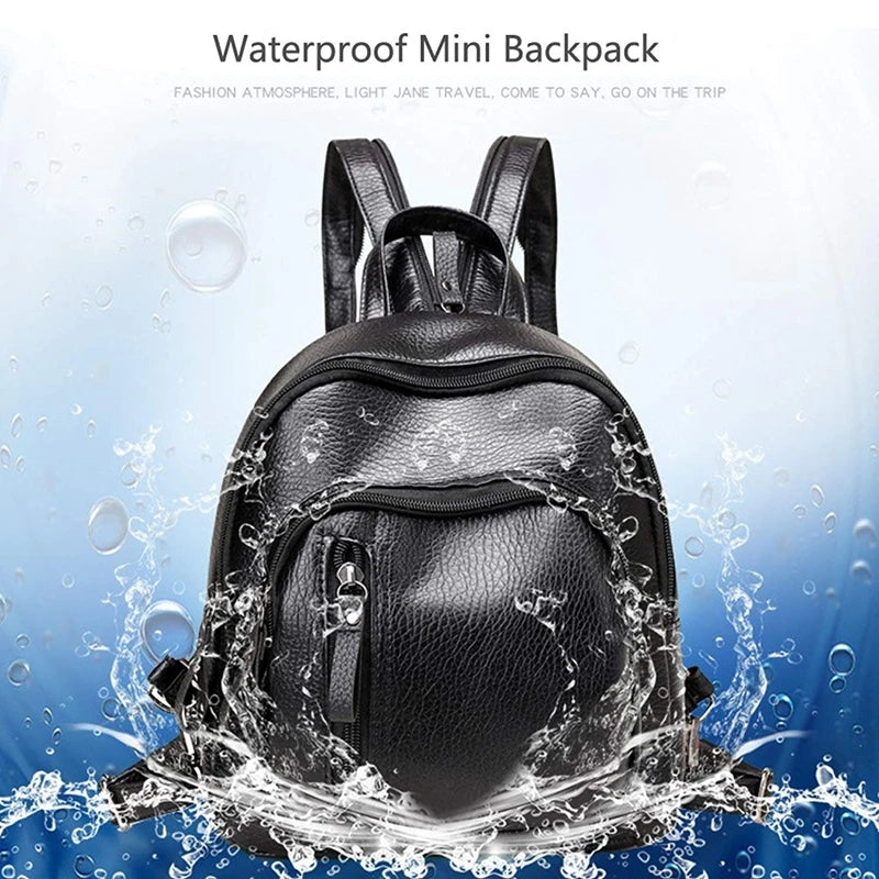 FGGS Mini Backpack, Leather Travel Daypack Shoulder Bag for Women Girls