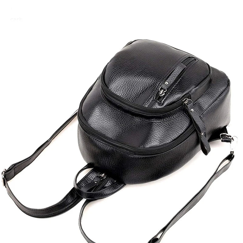 FGGS Mini Backpack, Leather Travel Daypack Shoulder Bag for Women Girls