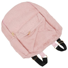 Soft Faux Fur Plush Backpack Shoulder Bag with Heart Pendant