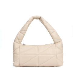 Women's Solid Leather Quilted Shoulder Bag