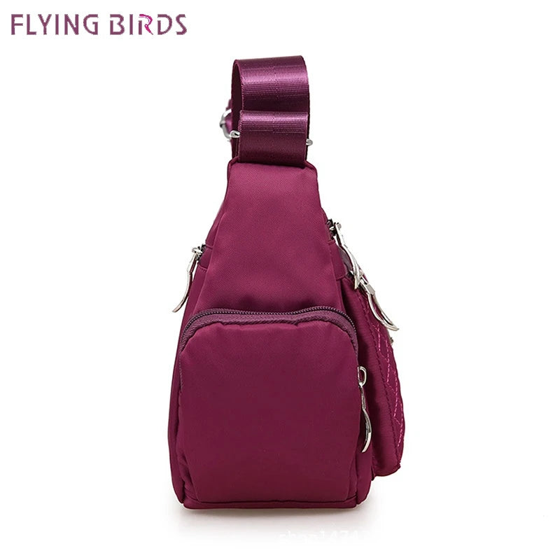 Women's Waterproof Nylon Plaid Crossbody Bag Large Capacity Lady Shoulder Bag