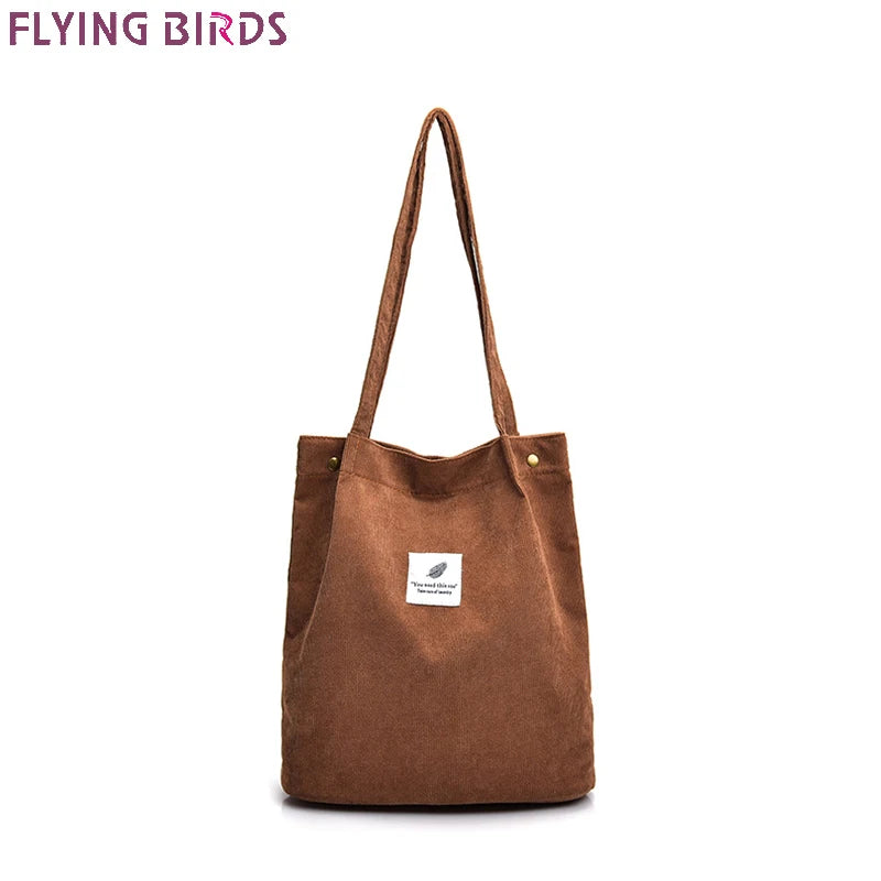 Corduroy Shoulder Bag Handbag Canvas Wild Shopping Bag For Women