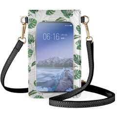 Banana Leaves Palm Leaf One Shoulder Bag Fresh Green Anti-fall Phone Package