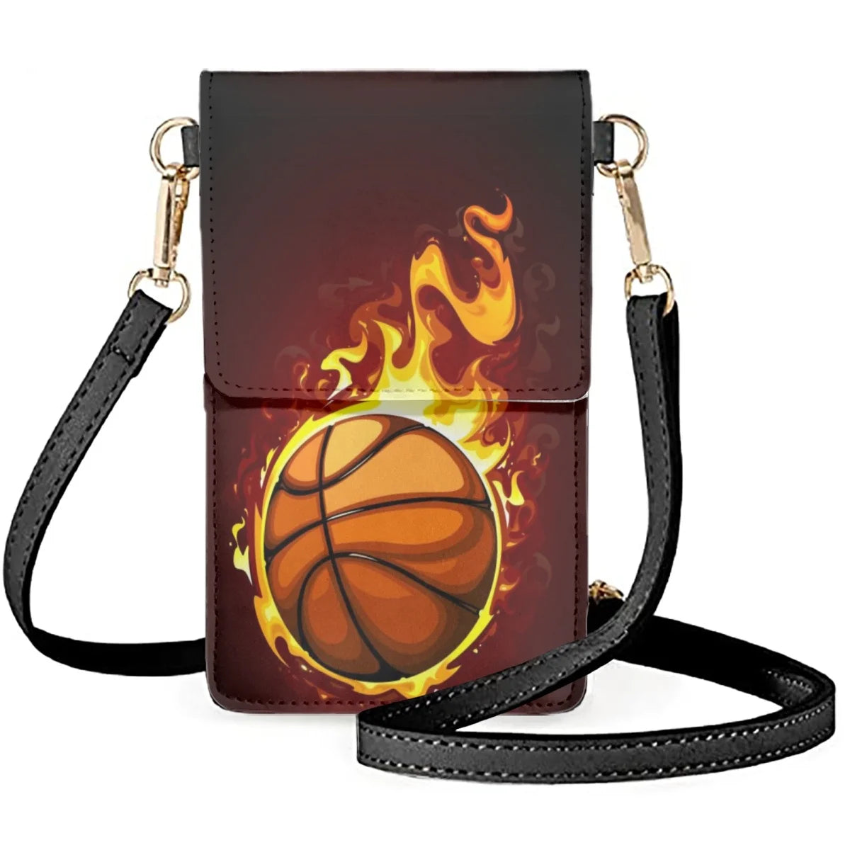 Basketball Fire 3D Printed Mobile Phone Bag Flame Wrist Pack Unisex