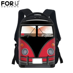 Kids School Bus Funny Print Preschool Kindergarten Book Bag Boys Girls