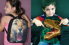 Kids School Bus Funny Print Preschool Kindergarten Book Bag Boys Girls