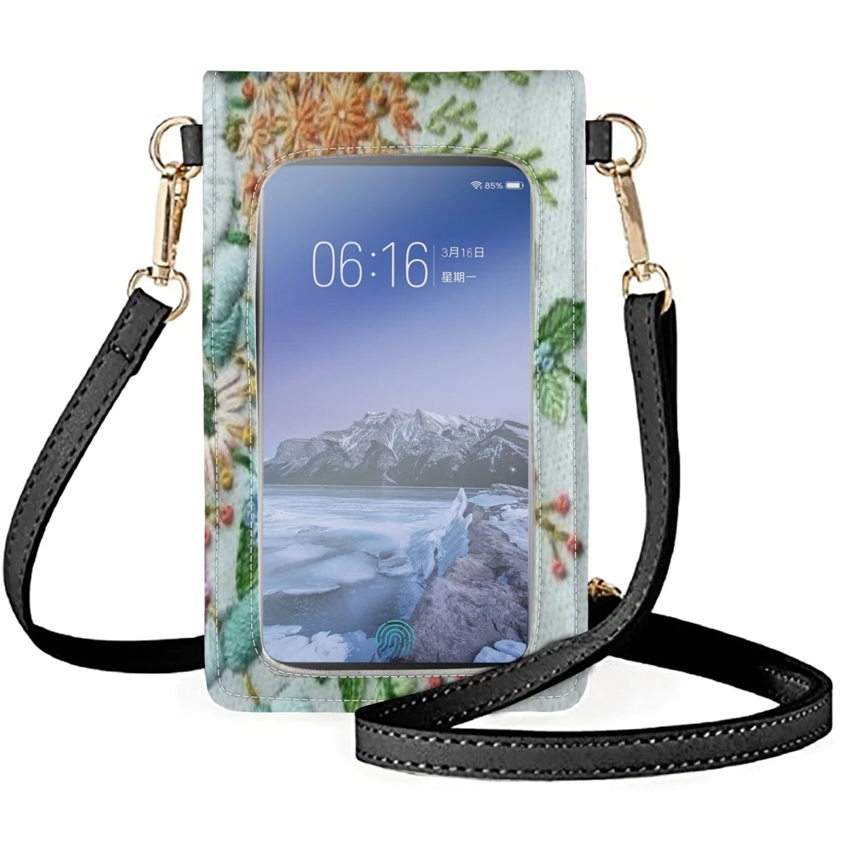 Chinese Style Embroidered Mobile Phone Bag Women's Wrist Pack