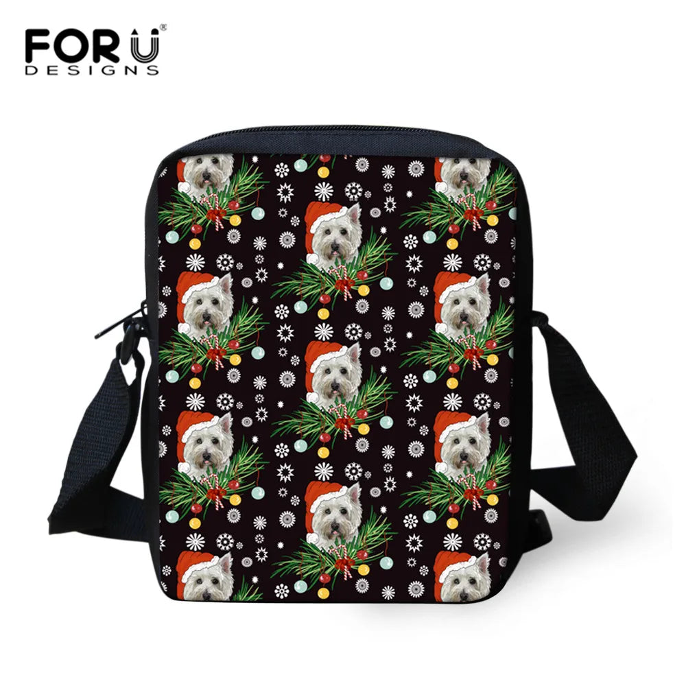 Christmas Bag Westie Crossbody Book Bag for Women