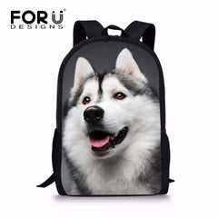 3D Husky Wolf School Bag for Teens Boys Girls Kids Preppy Bookbag
