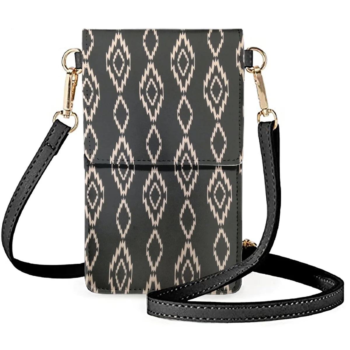 Ethnic Abstract Art Shoulder Mobile Phones Bags Geometric Vintage Square