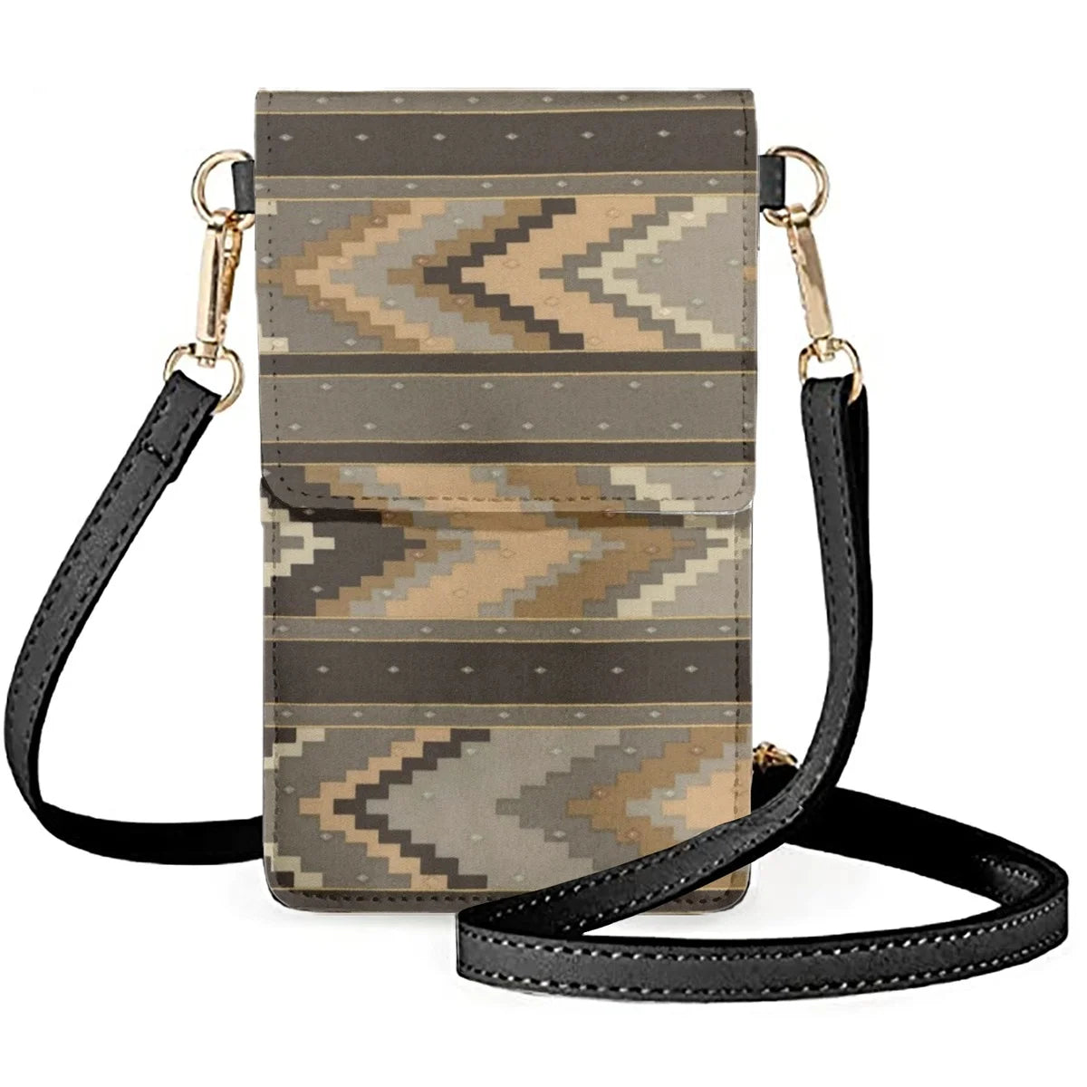 Ethnic Abstract Art Shoulder Mobile Phones Bags Geometric Vintage Square