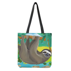 Funny Sloth Tote Bag Canvas Shoulder Handbag Large Capacity Shopping Bags