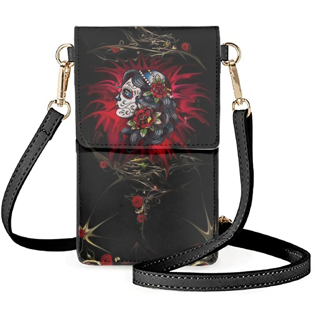 Gothic Women's Sugar Skull Crossbody Bag