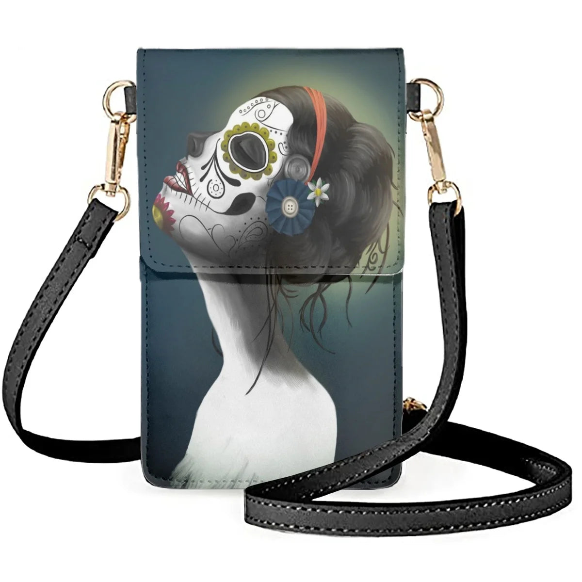 Gothic Women's Sugar Skull Crossbody Bag
