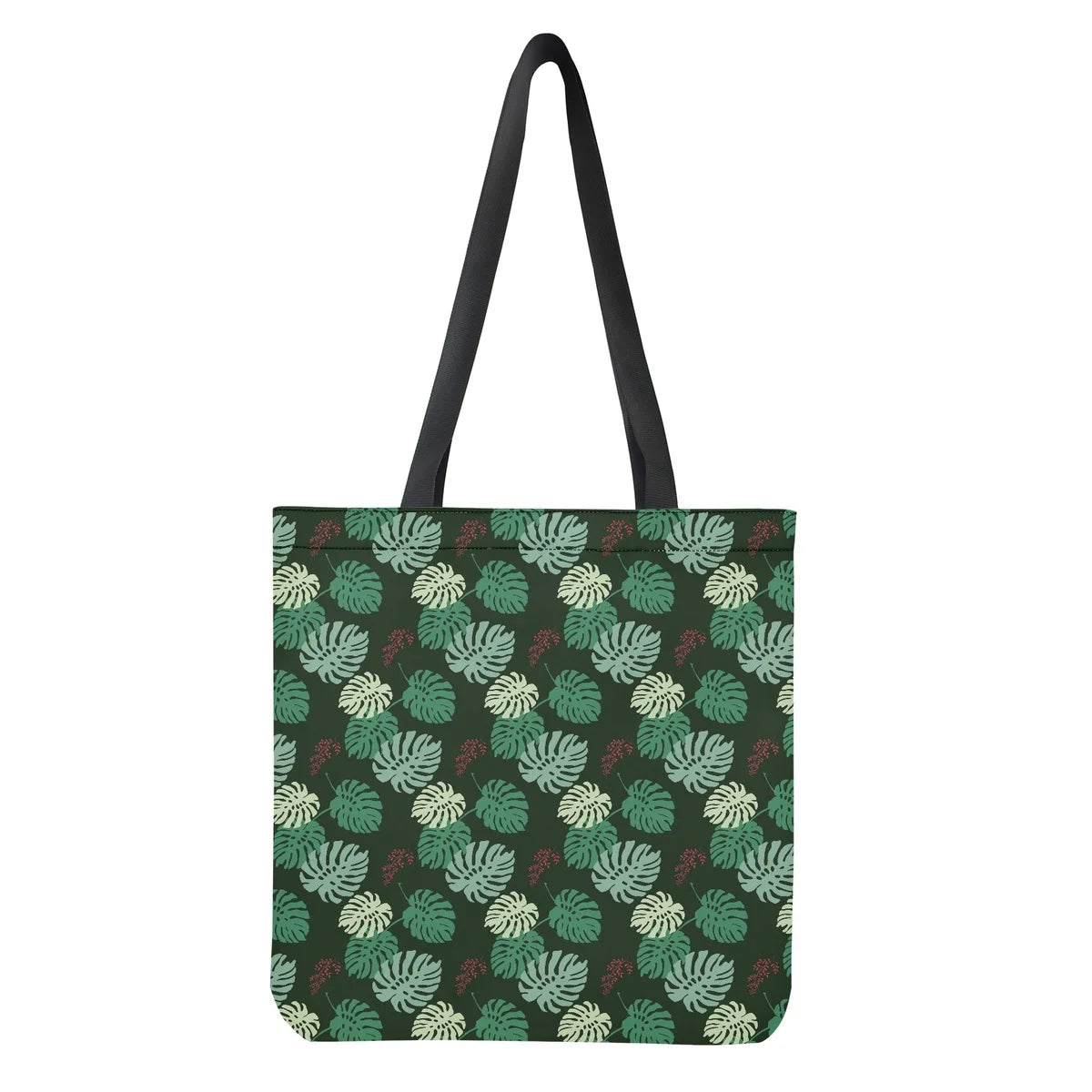 Green Leaves Plant Printed Handbags Travel High Capacity Women Shoulder Bag
