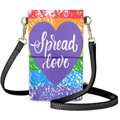 Rainbow Pride Heart Hands Clamshell Phone Bag Unisex