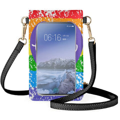 Rainbow Pride Heart Hands Clamshell Phone Bag Unisex