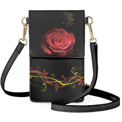 High Roses Mobile Phone Bag Women's Noble Flip Satchel Leather