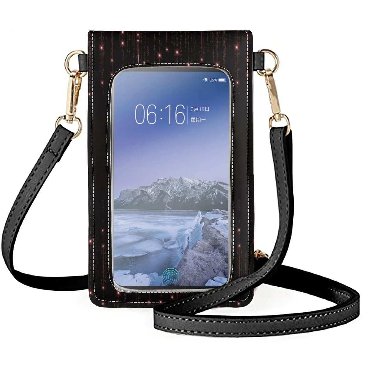 High Roses Mobile Phone Bag Women's Noble Flip Satchel Leather