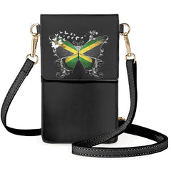 Jamaica Flag Phone Bag Butterfly Shape Messenger Bag Wallet Women