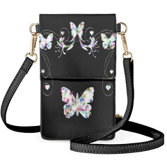 Golden Butterflies Phone Bag Symmetrical Butterfly Pattern