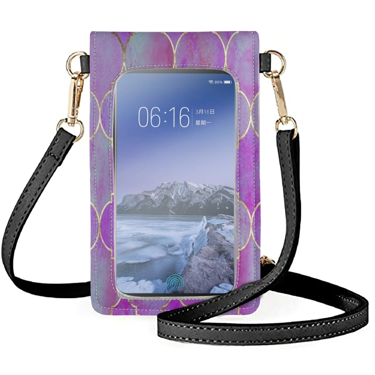 Moroccan Texture Line Cellphone Bag Crossbody Shoulder Satchel