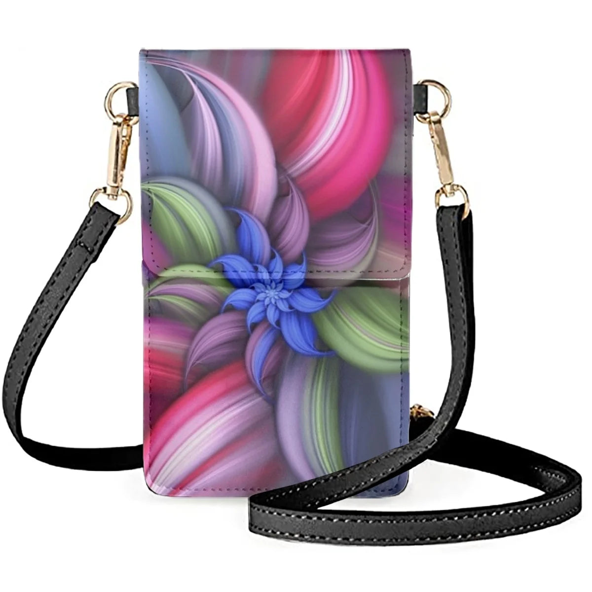 Multicolor Flowers Mobile Phones Bags Crossbody Textural Abstraction Satchel
