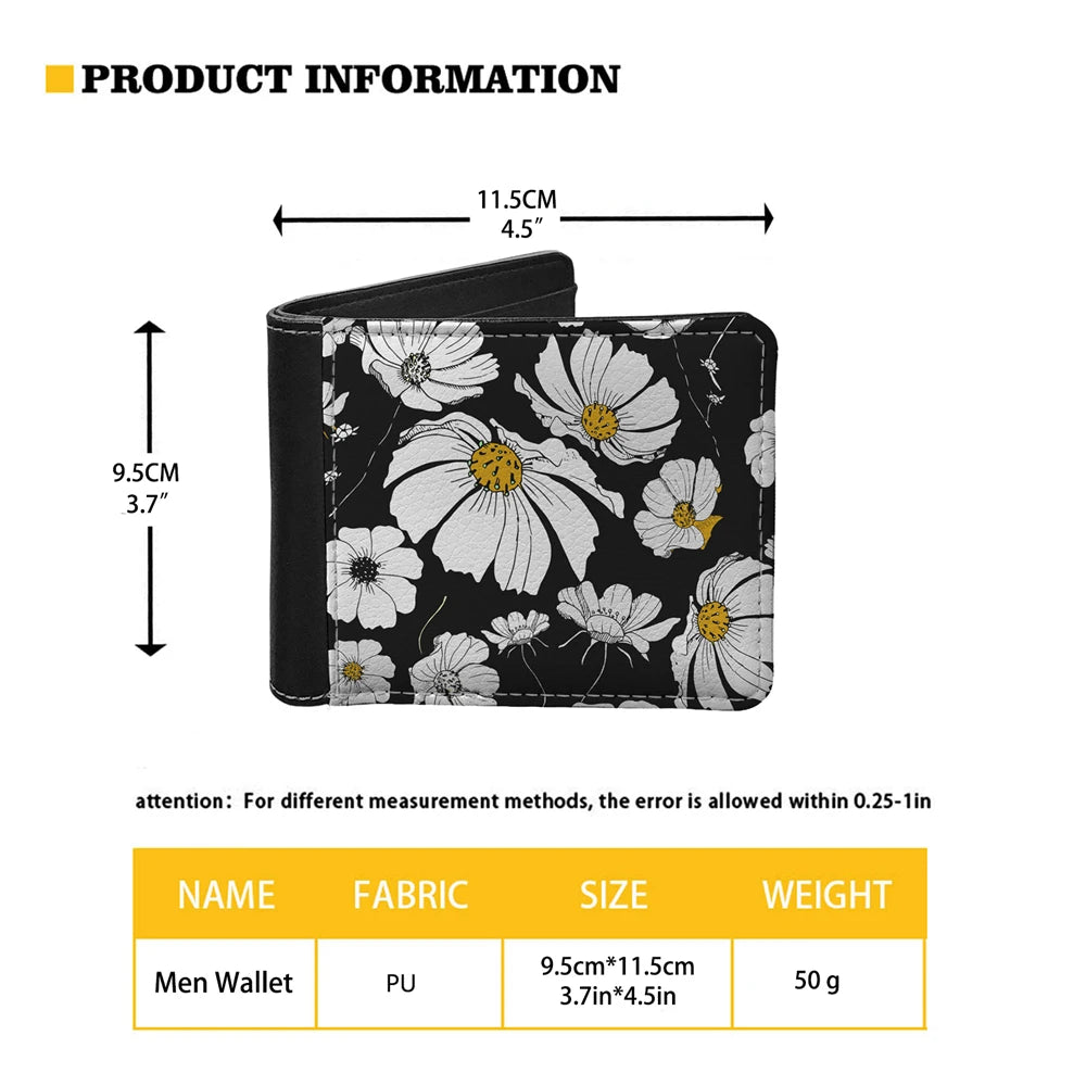 Oil Painting Basketball PU Leather Short Wallet Double-sided Printing Men Purse