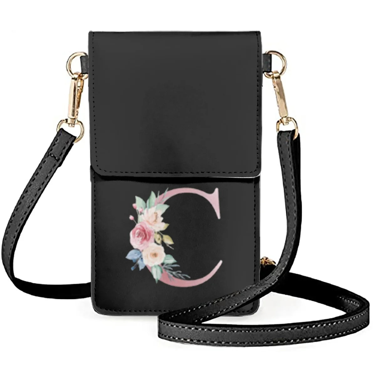 Pink Monogram Rose Arrangement Makeup Bag