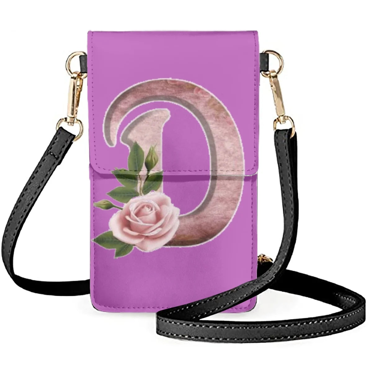 D Phone Bag Lady Rosas Cellphone Shoulder Pouch