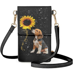 Turtle Sunflowers Mobile Phone Make-up Bag Shoulder Pouch