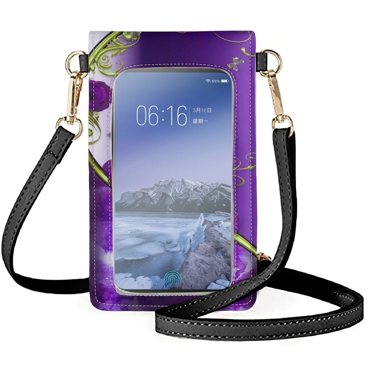 Metallic Rose Butterfly Phone Bag 3D Printed Flower Wallets