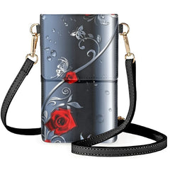 Metallic Rose Butterfly Phone Bag 3D Printed Flower Wallets