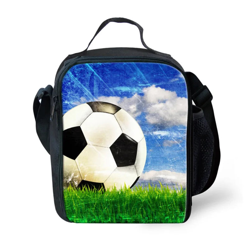 Thermal Food Picnic Lunch Bag Footballs Lunch Box For School Cooler Bag