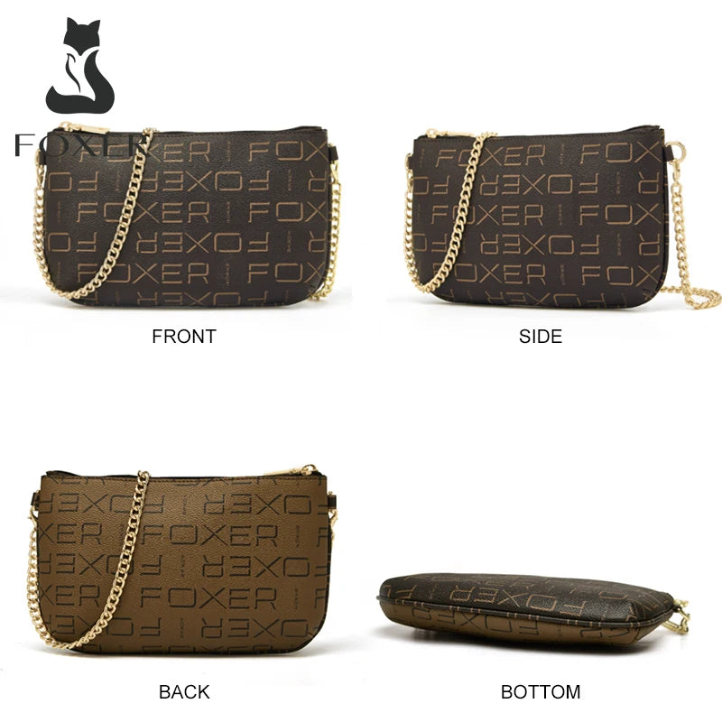 Women PVC Leather Shoulder Bag Small Purse Monogram Signature Printing Letter