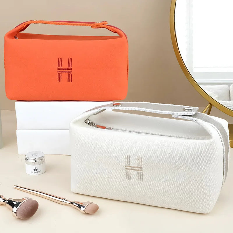 Canvas Women Cosmetic Bag Toiletry Storage Handbag Waterproof Multifun