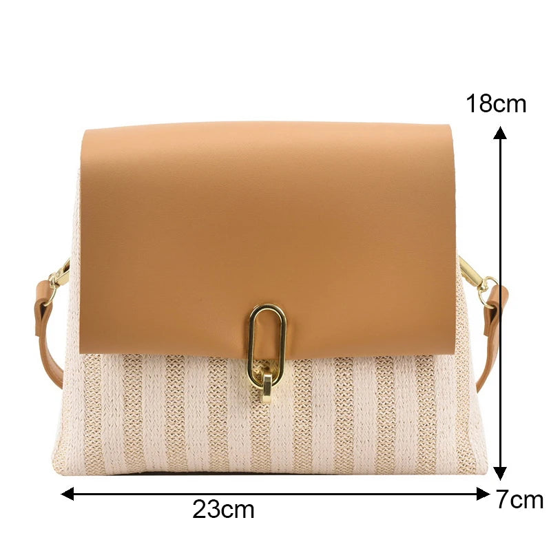 Women's Contrast Woven Crossbody Bag Envelope Shoulder Square Bag WLHB2360